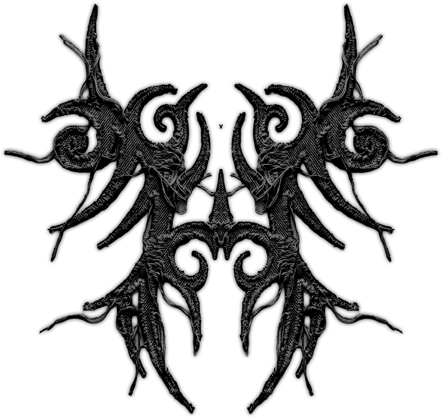 Ash Black Embroidered Masked Hoodie (PRE-ORDER)